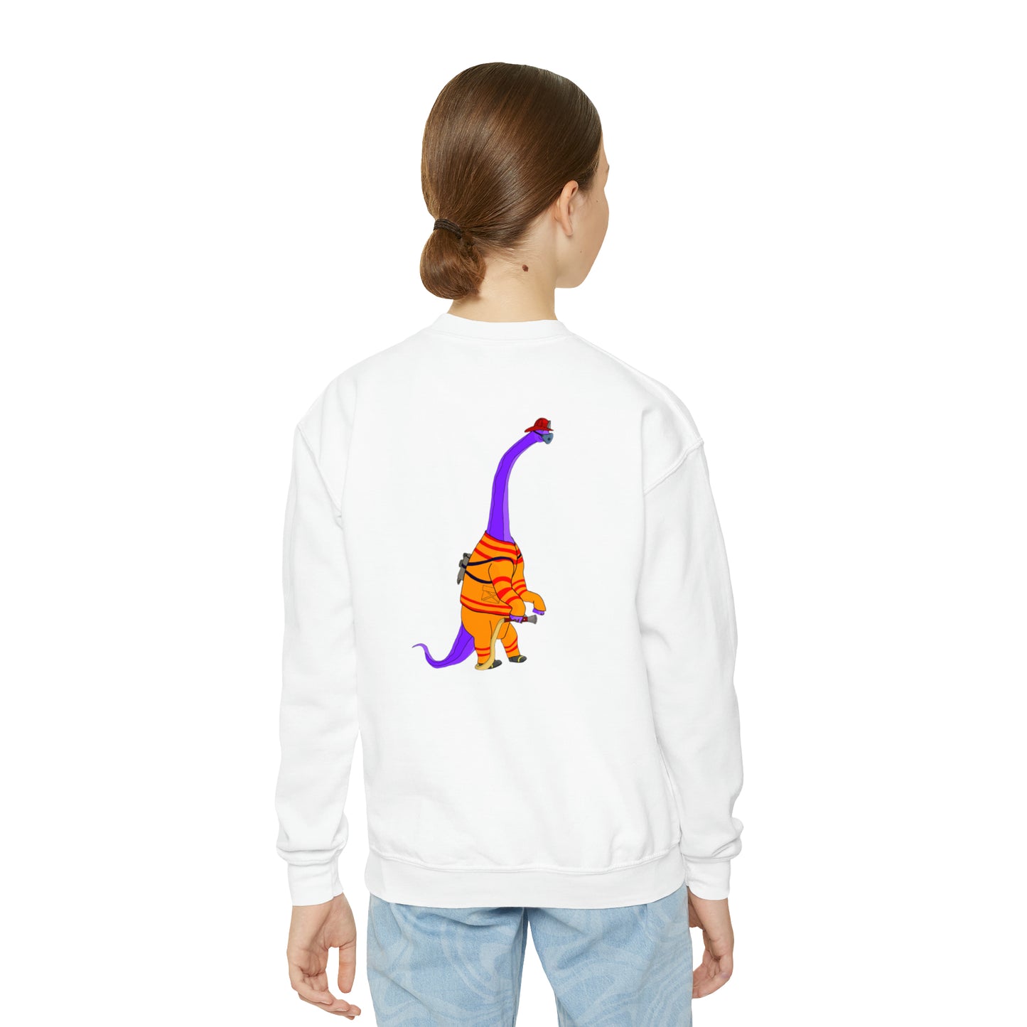 Dino-Gear: Fireman Bronto - Youth Crewneck Sweatshirt