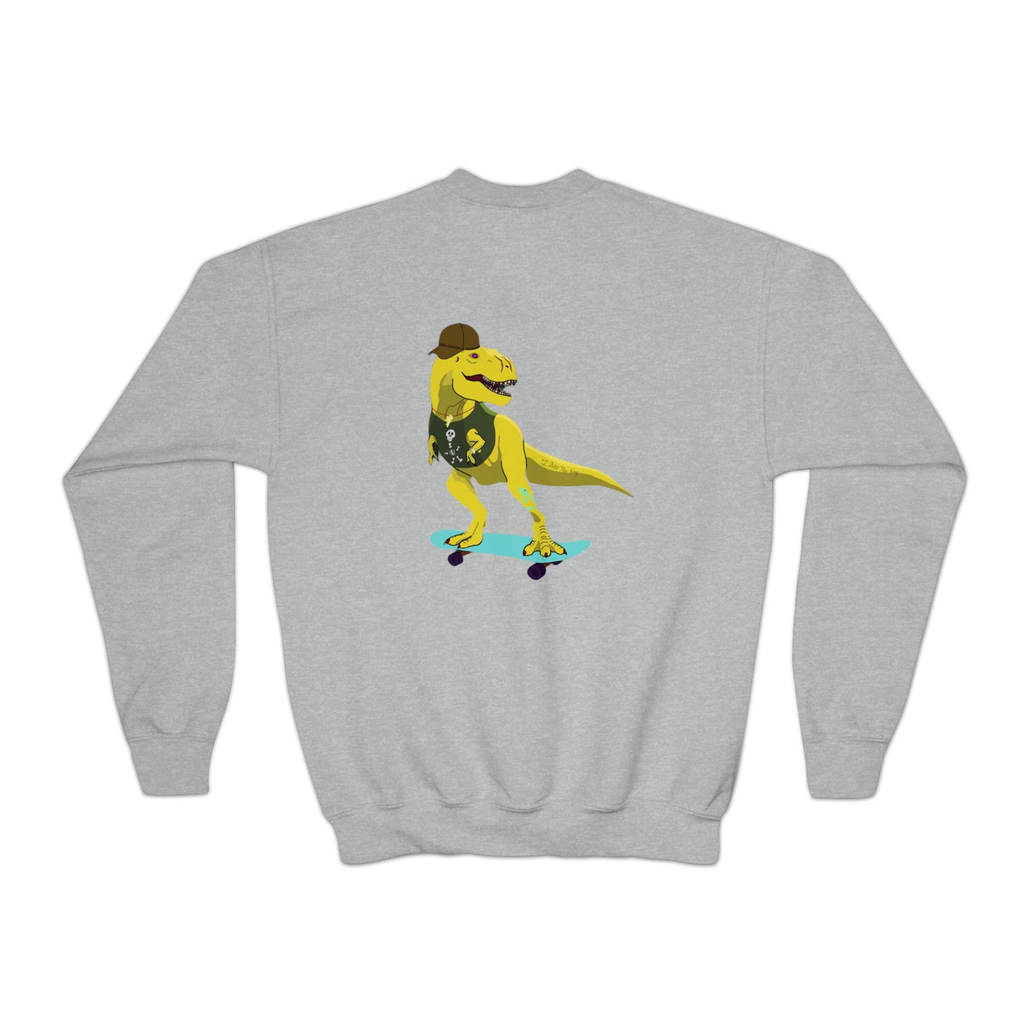 Dino-Gear: Skater Rex - Youth Crewneck Sweatshirt