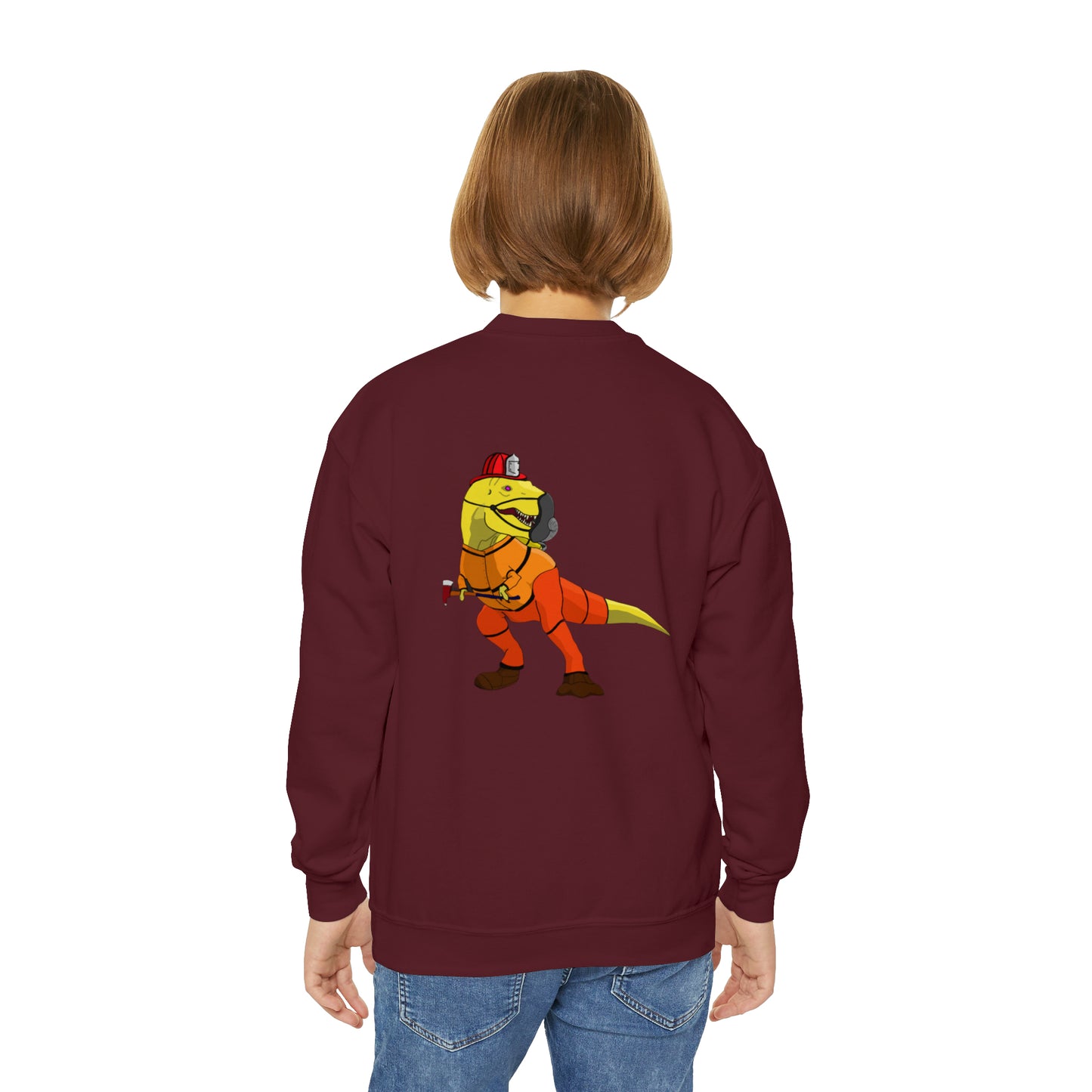 Dino-Gear: Fireman Rex - Youth Crewneck Sweatshirt