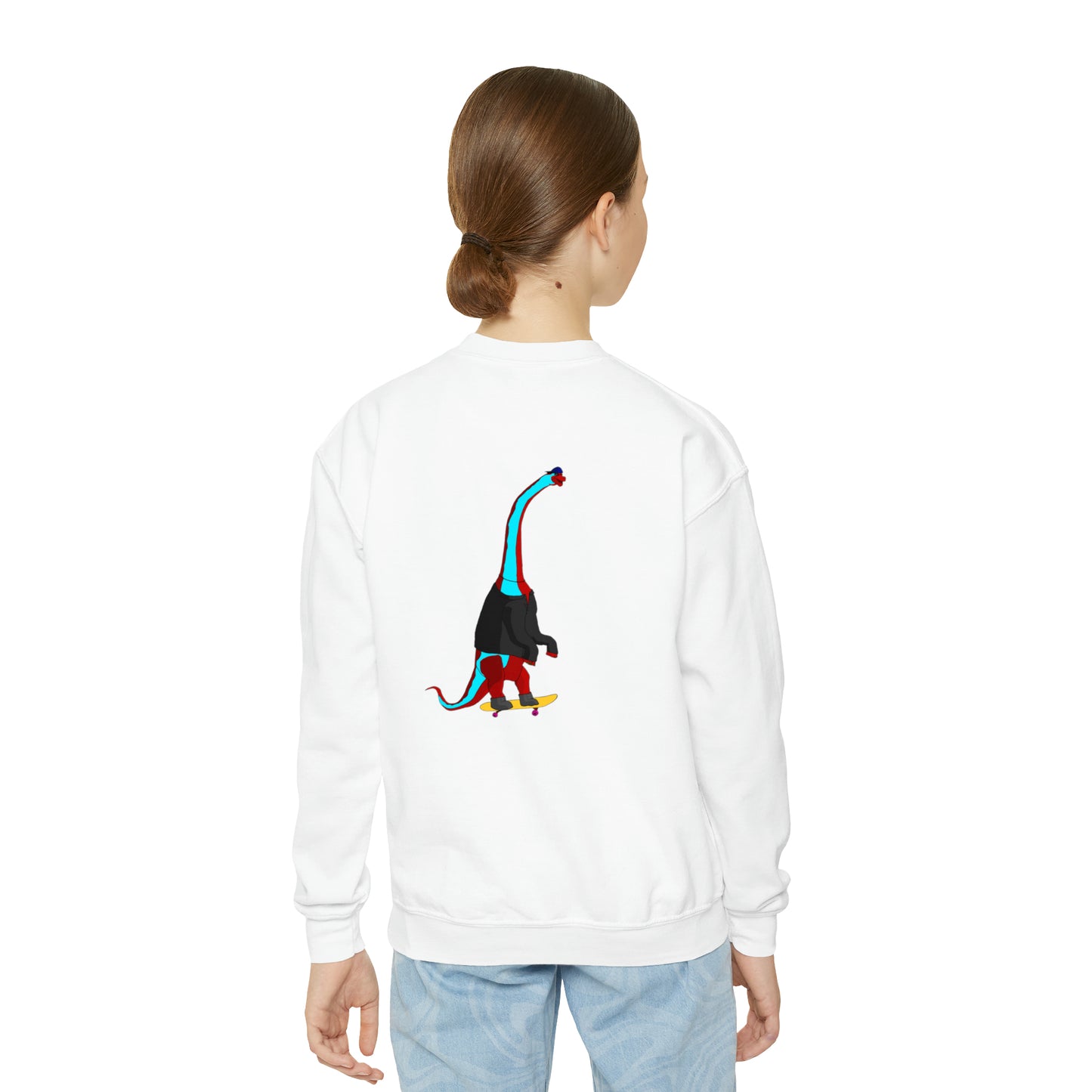 Dino-Gear: Skater Bronto - Youth Crewneck Sweatshirt