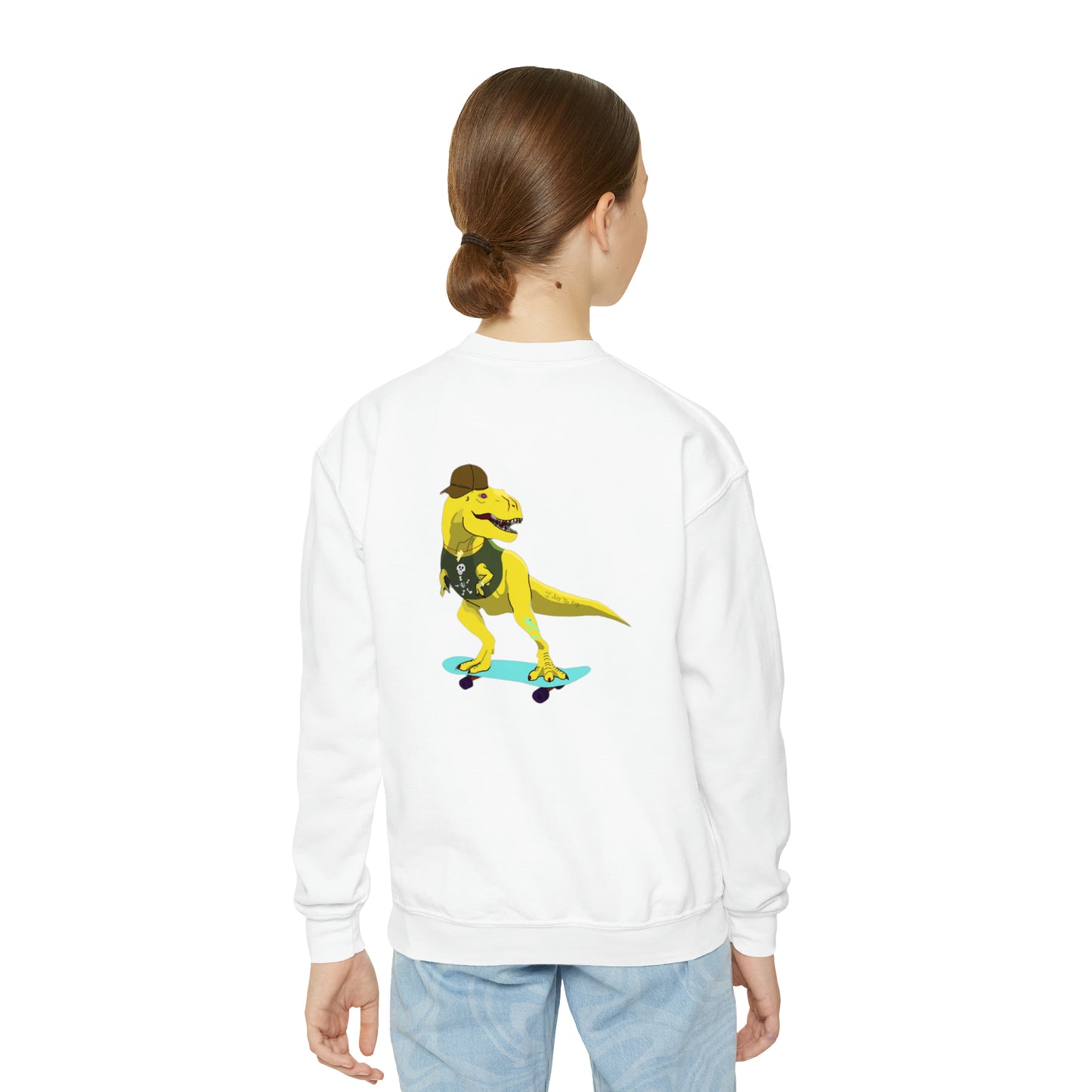 Dino-Gear: Skater Rex - Youth Crewneck Sweatshirt