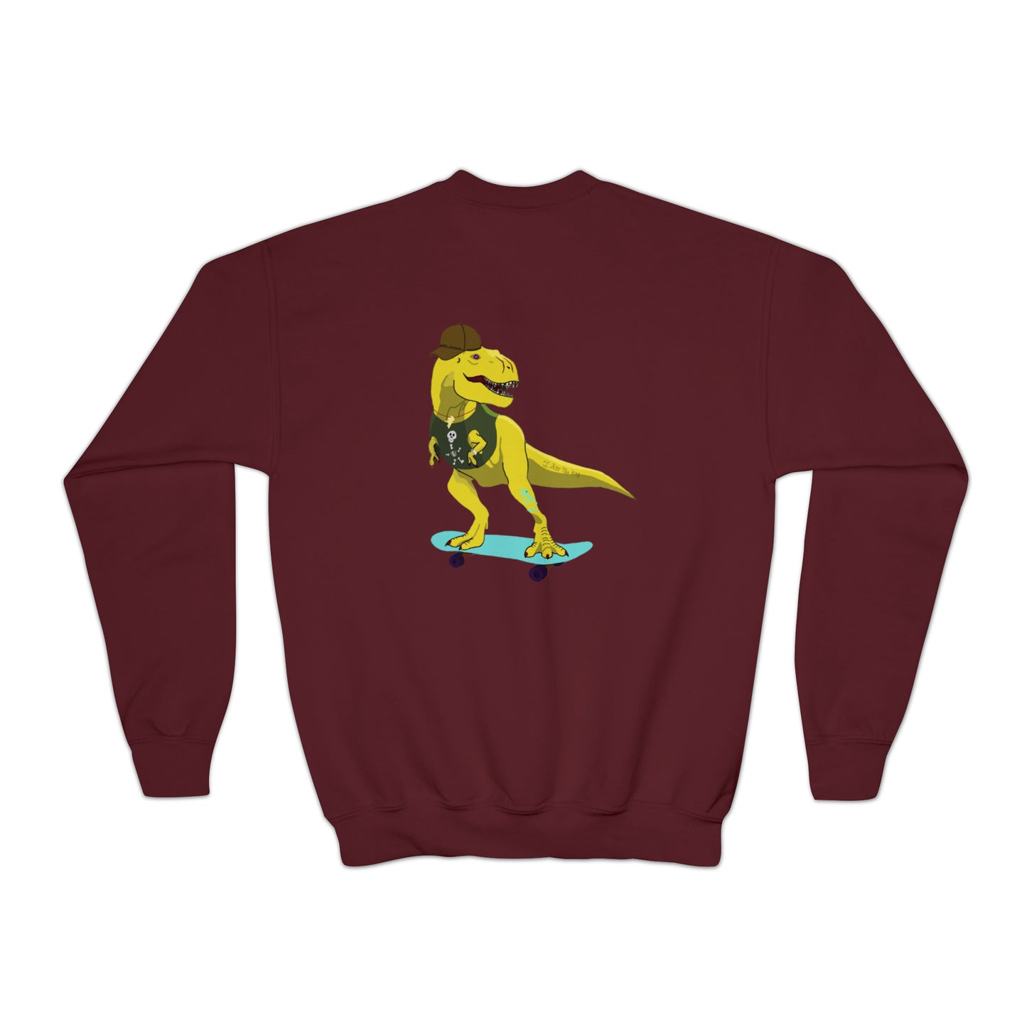 Dino-Gear: Skater Rex - Youth Crewneck Sweatshirt