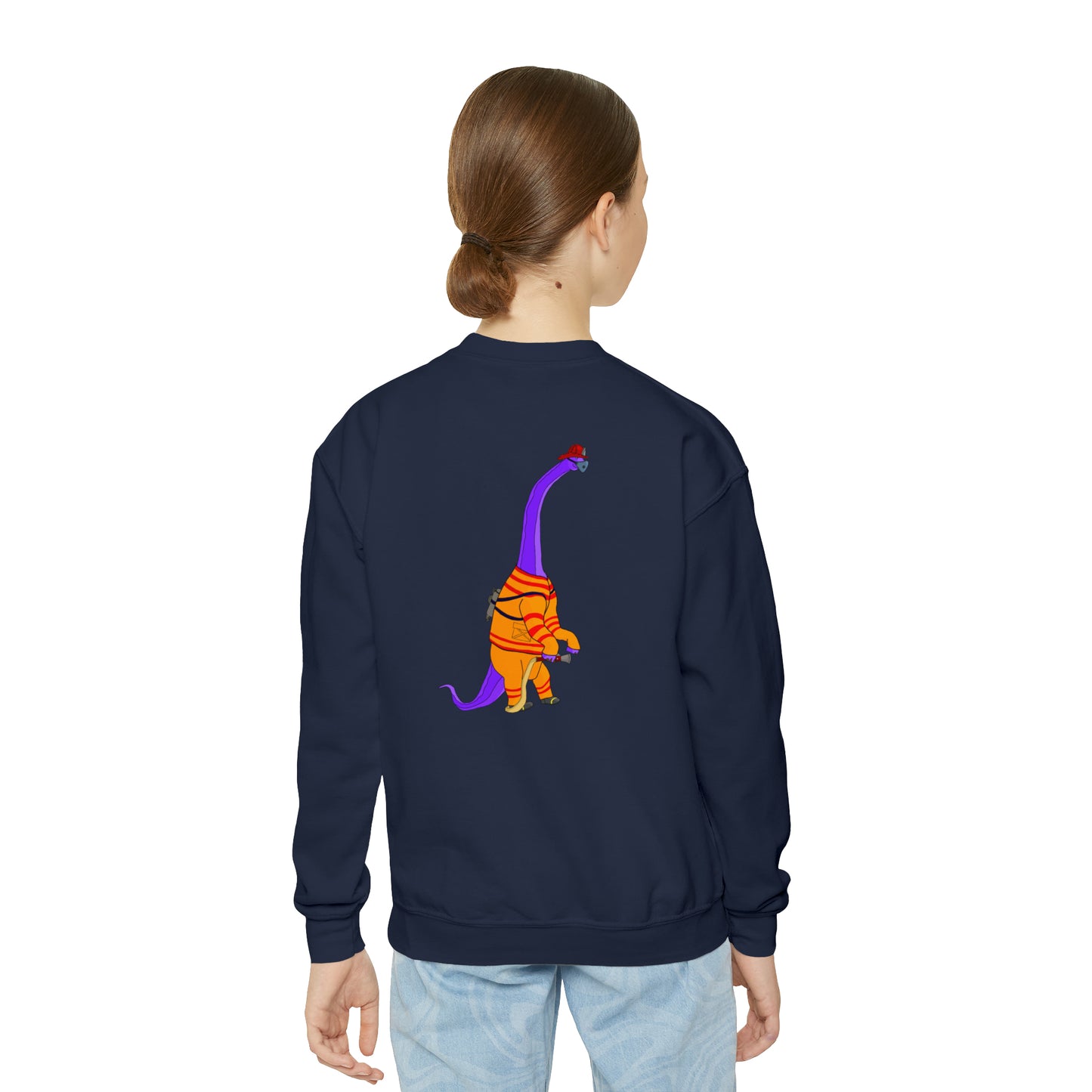 Dino-Gear: Fireman Bronto - Youth Crewneck Sweatshirt