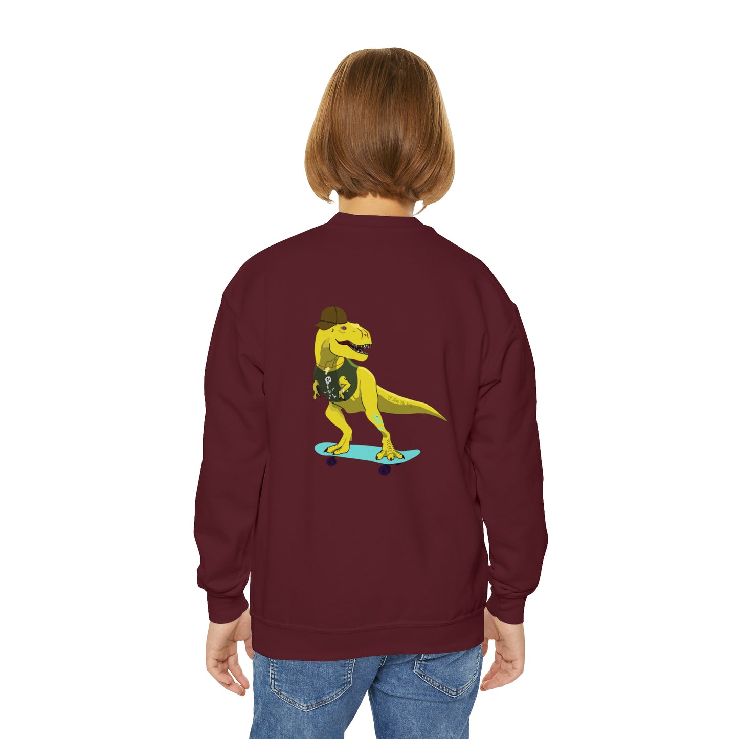 Dino-Gear: Skater Rex - Youth Crewneck Sweatshirt