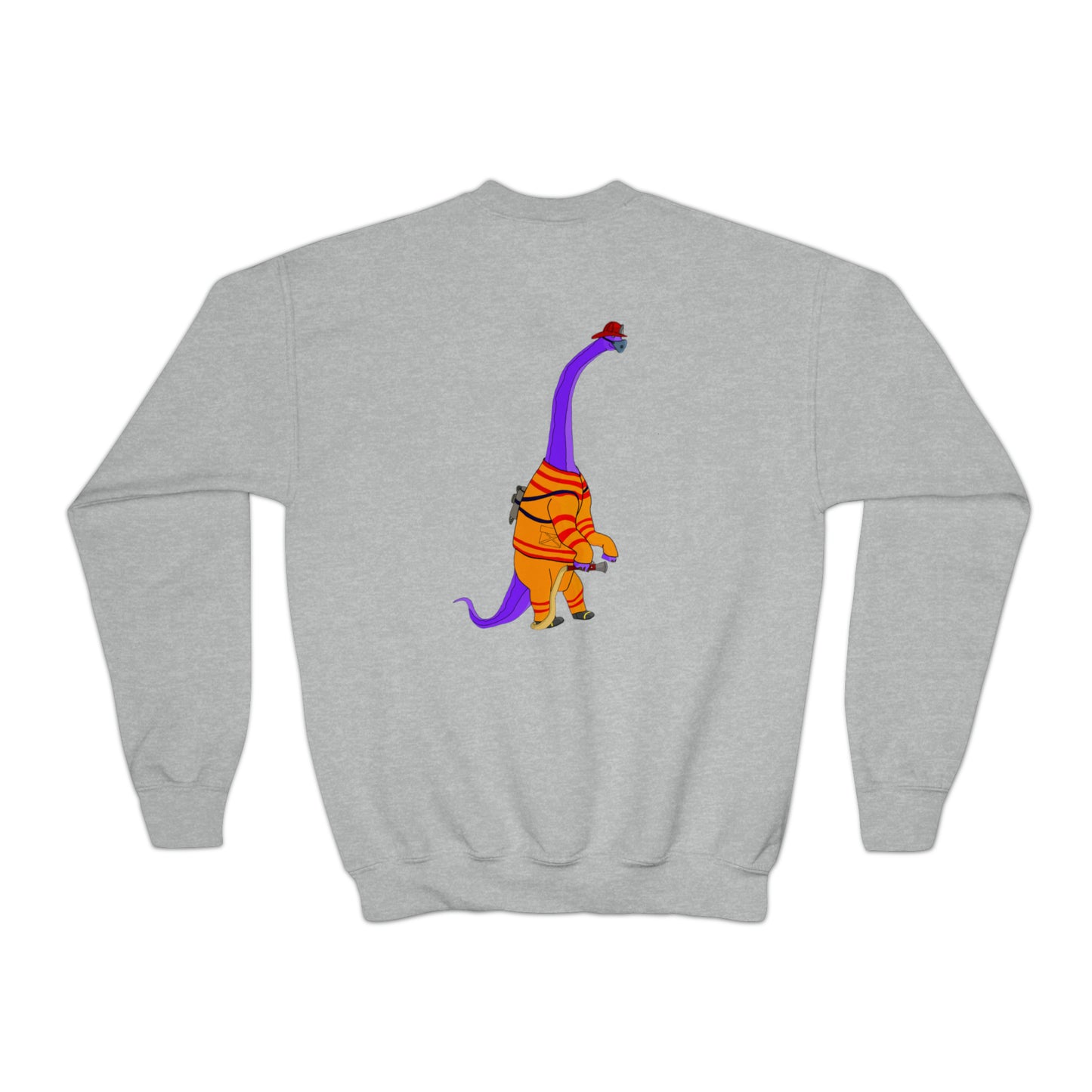 Dino-Gear: Fireman Bronto - Youth Crewneck Sweatshirt