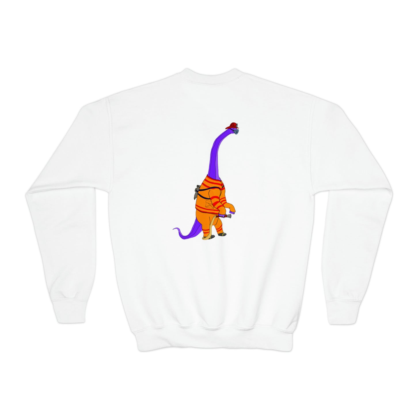 Dino-Gear: Fireman Bronto - Youth Crewneck Sweatshirt