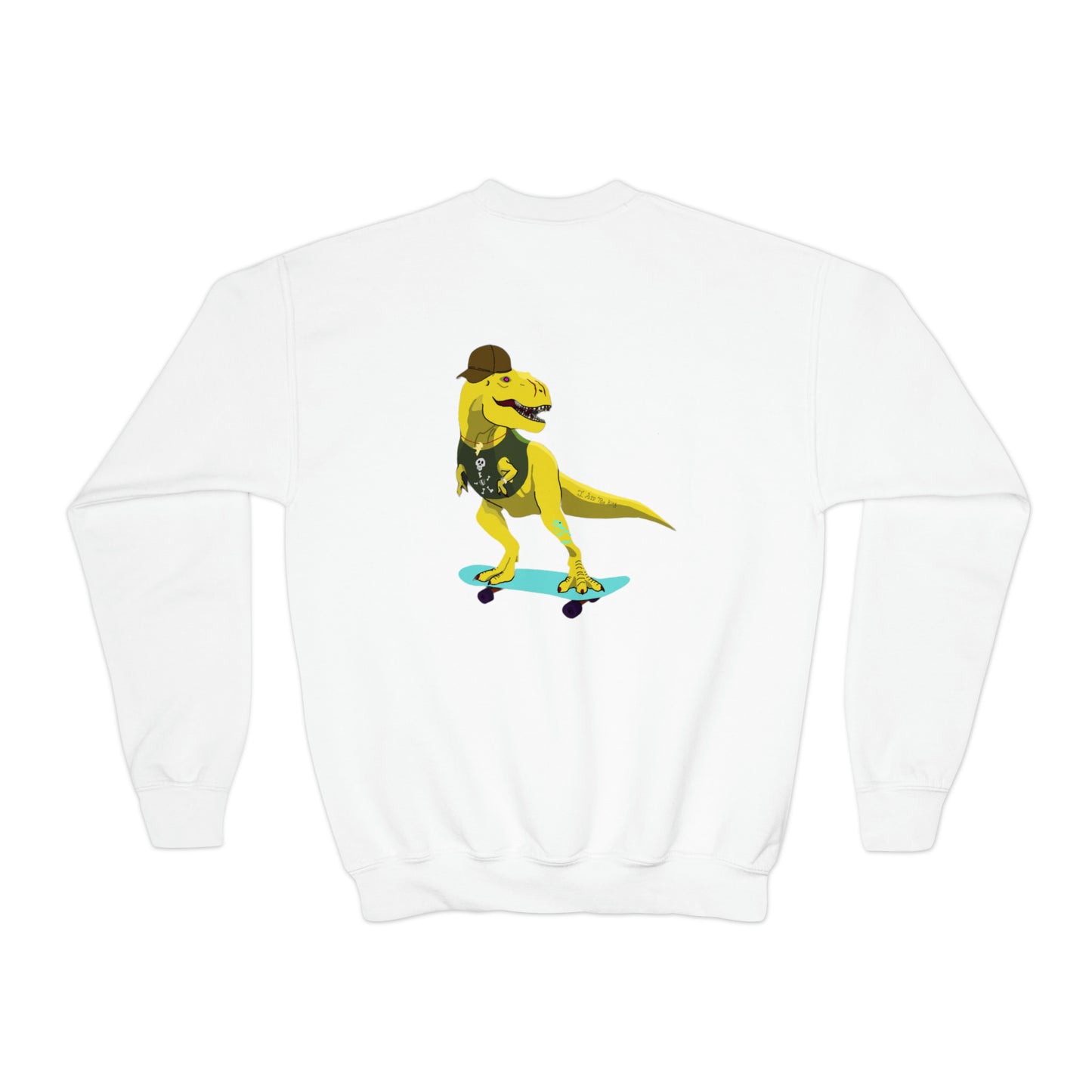 Dino-Gear: Skater Rex - Youth Crewneck Sweatshirt