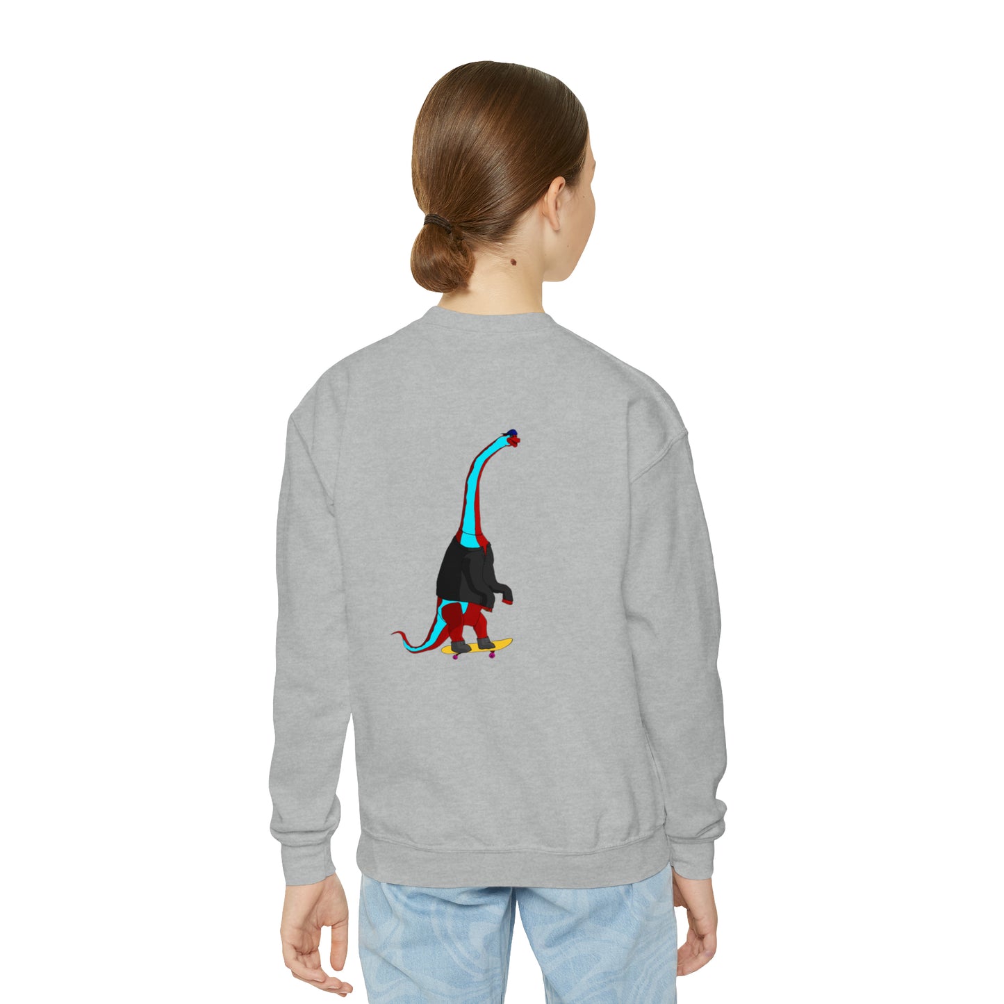 Dino-Gear: Skater Bronto - Youth Crewneck Sweatshirt