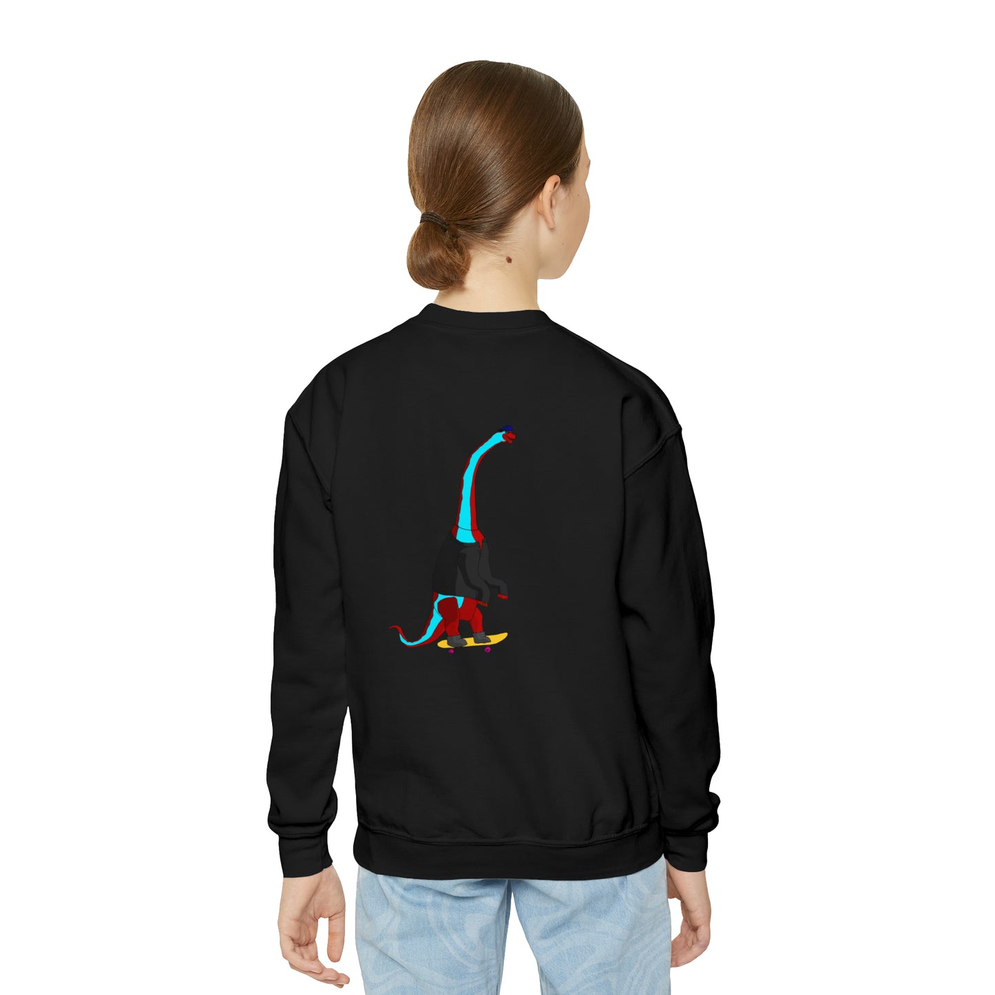 Dino-Gear: Skater Bronto - Youth Crewneck Sweatshirt