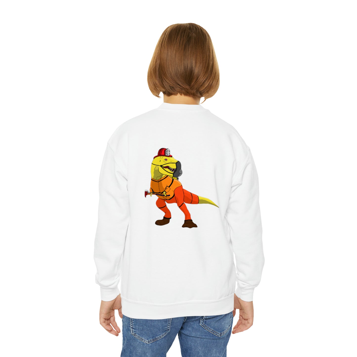 Dino-Gear: Fireman Rex - Youth Crewneck Sweatshirt