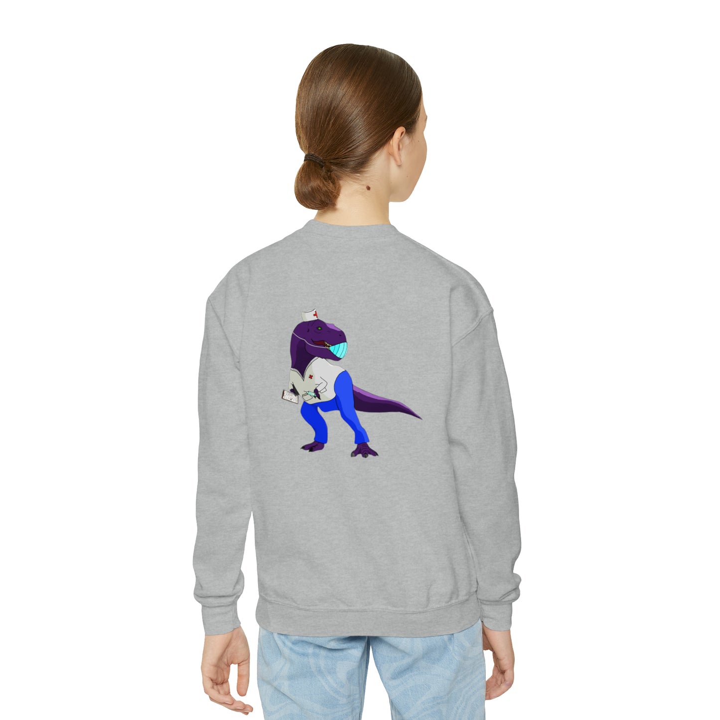 Dino-Gear: Nurse Rex - Youth Crewneck Sweatshirt