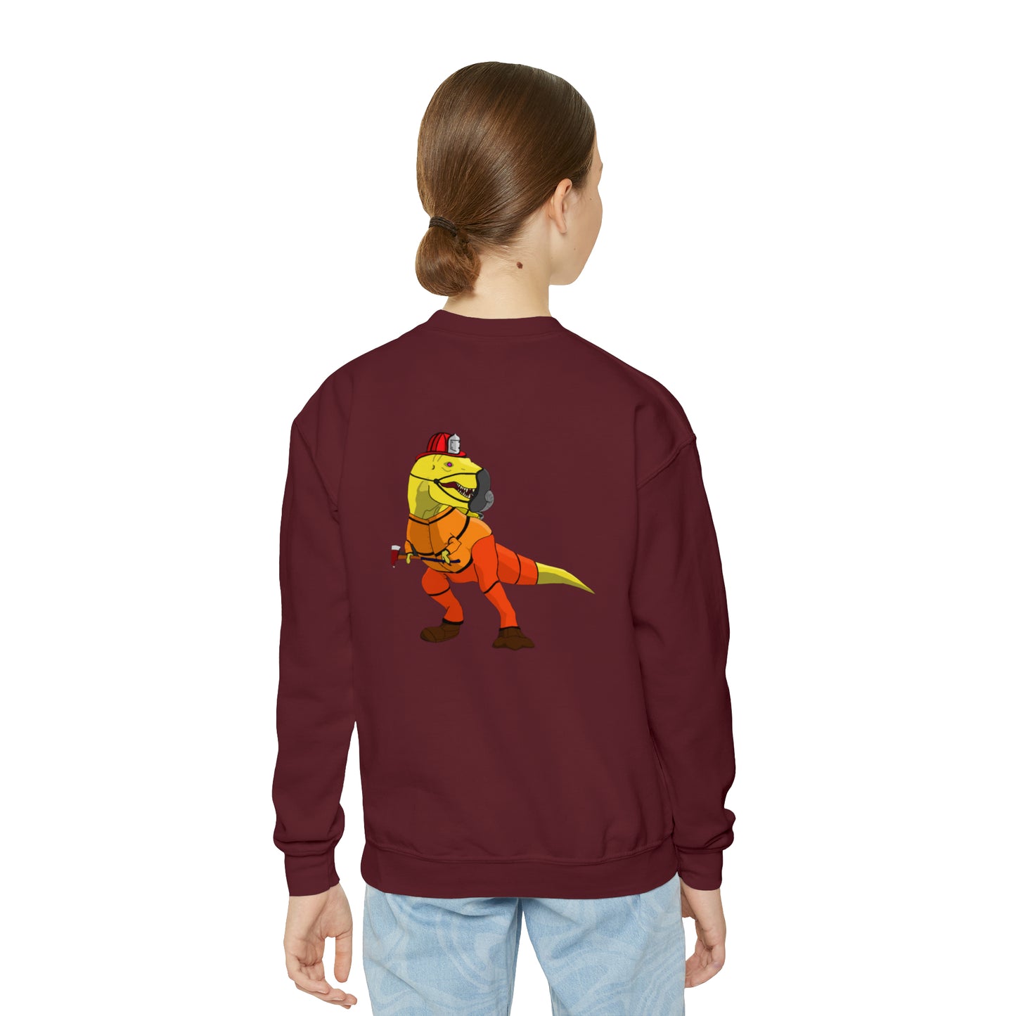 Dino-Gear: Fireman Rex - Youth Crewneck Sweatshirt