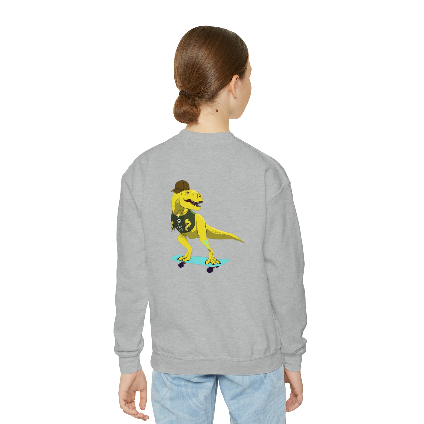 Dino-Gear: Skater Rex - Youth Crewneck Sweatshirt