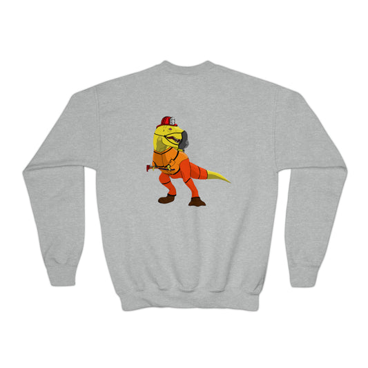 Dino-Gear: Fireman Rex - Youth Crewneck Sweatshirt