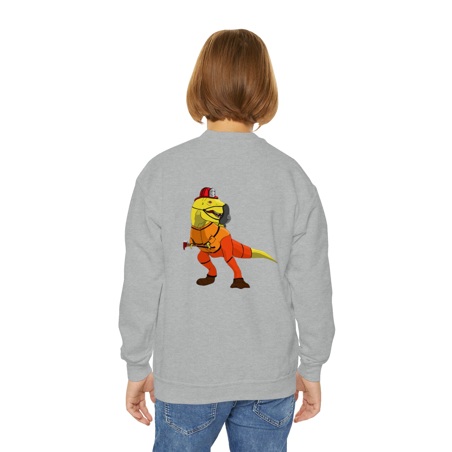 Dino-Gear: Fireman Rex - Youth Crewneck Sweatshirt