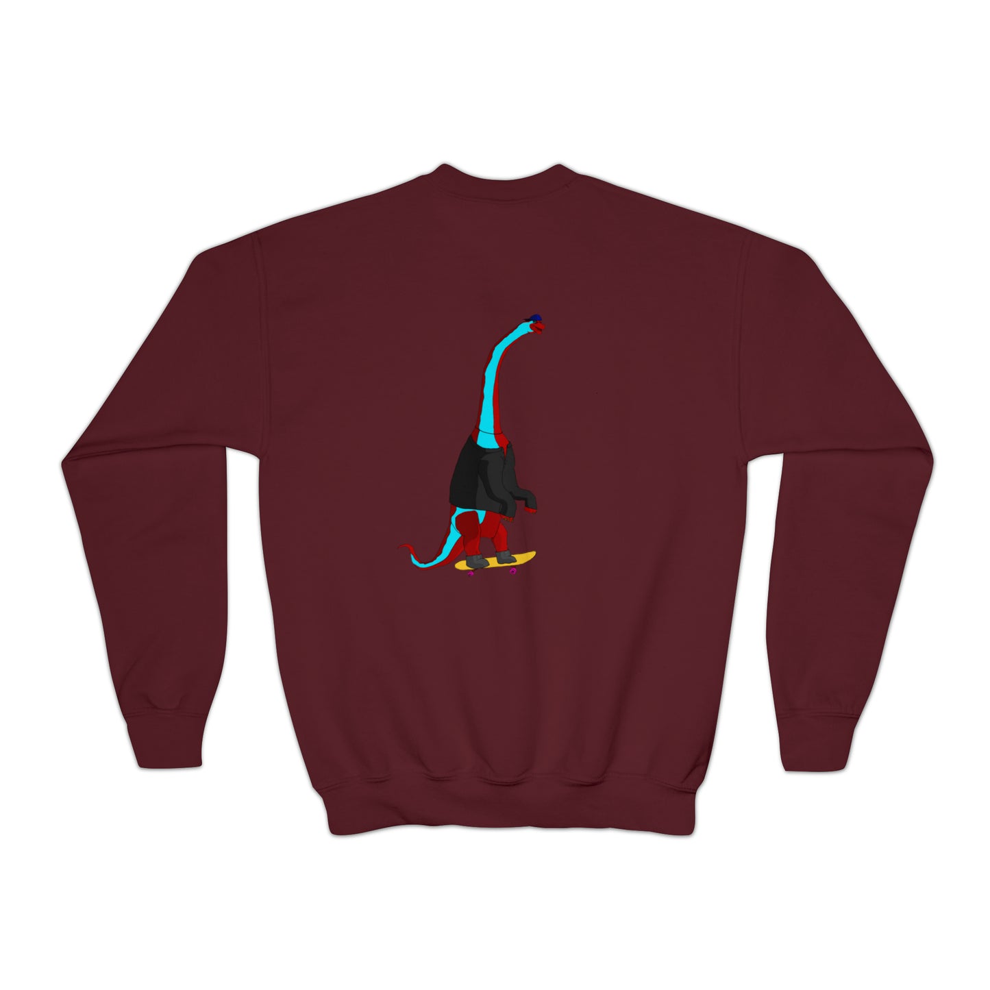 Dino-Gear: Skater Bronto - Youth Crewneck Sweatshirt