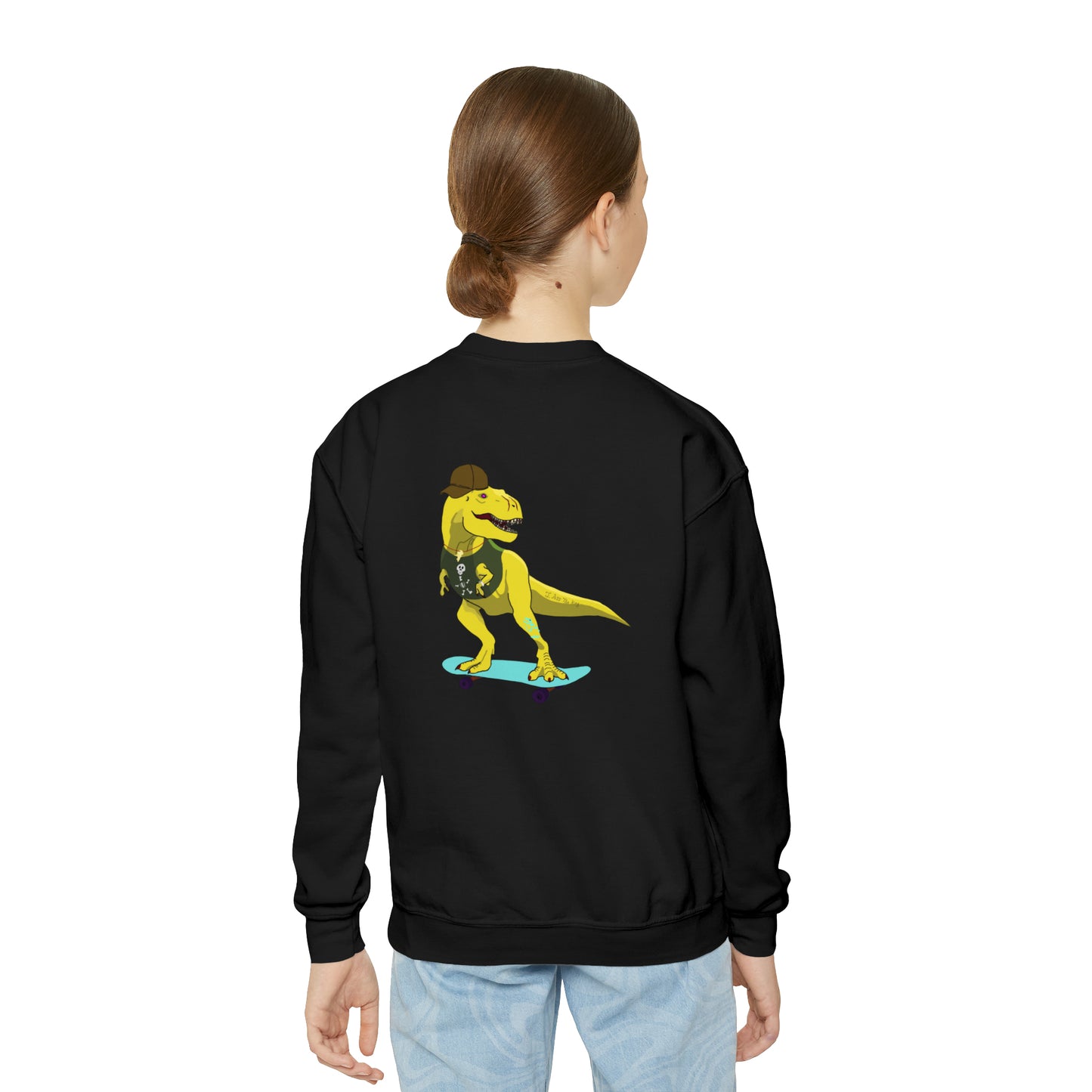 Dino-Gear: Skater Rex - Youth Crewneck Sweatshirt