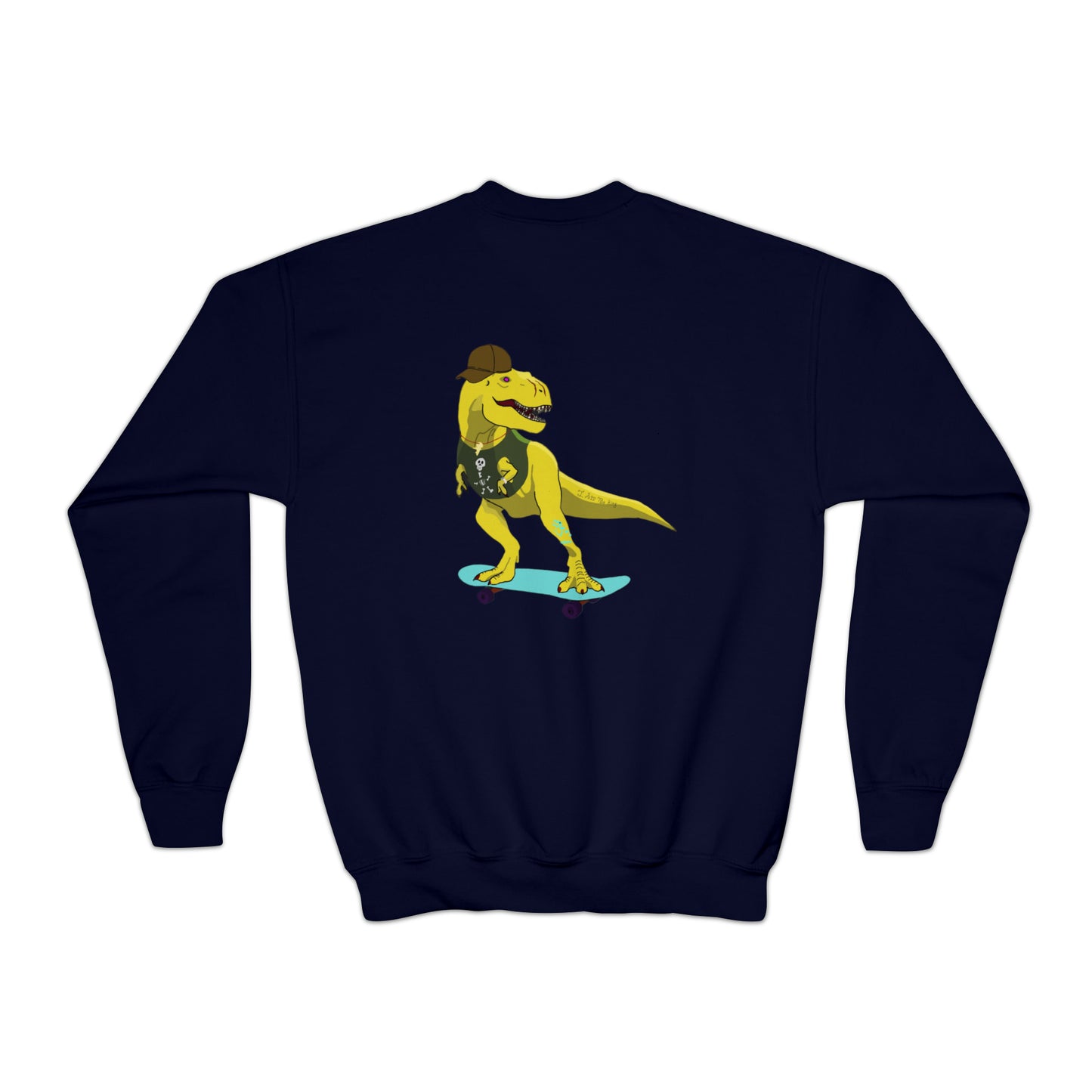 Dino-Gear: Skater Rex - Youth Crewneck Sweatshirt