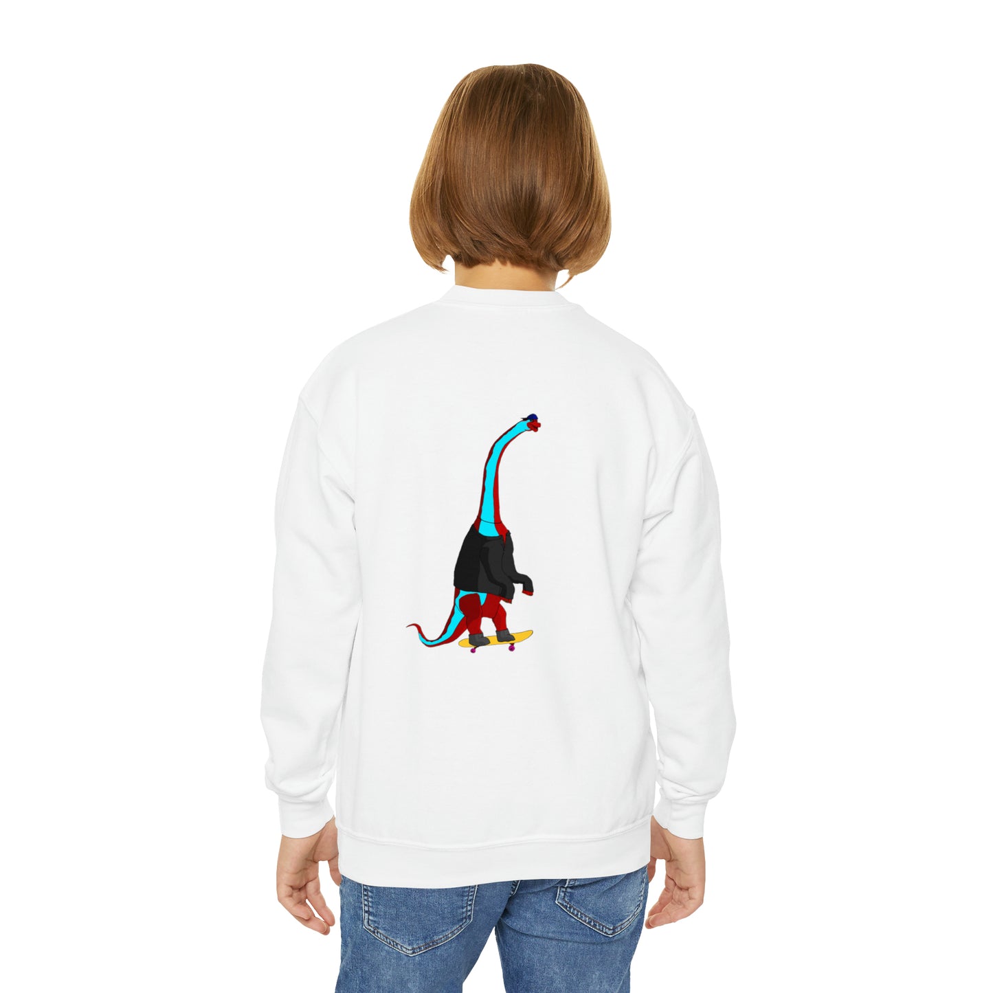 Dino-Gear: Skater Bronto - Youth Crewneck Sweatshirt