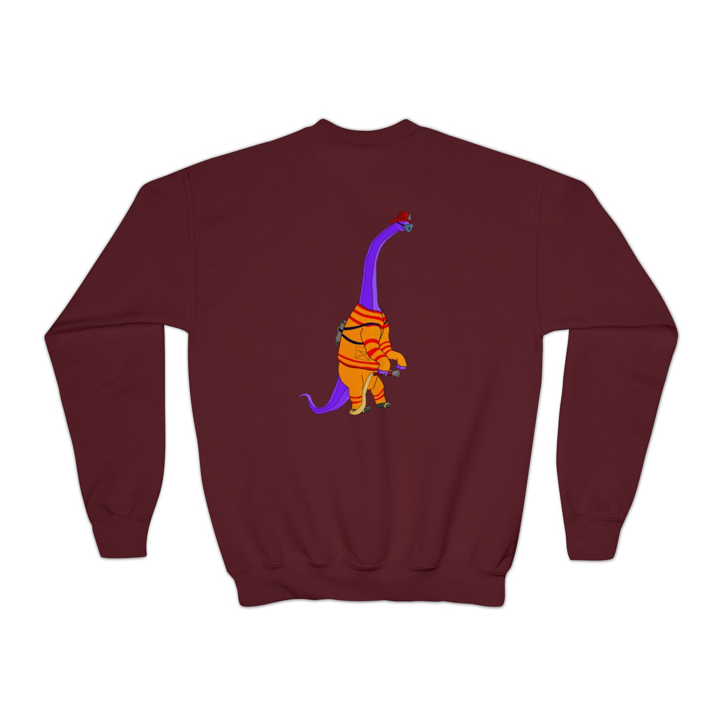 Dino-Gear: Fireman Bronto - Youth Crewneck Sweatshirt