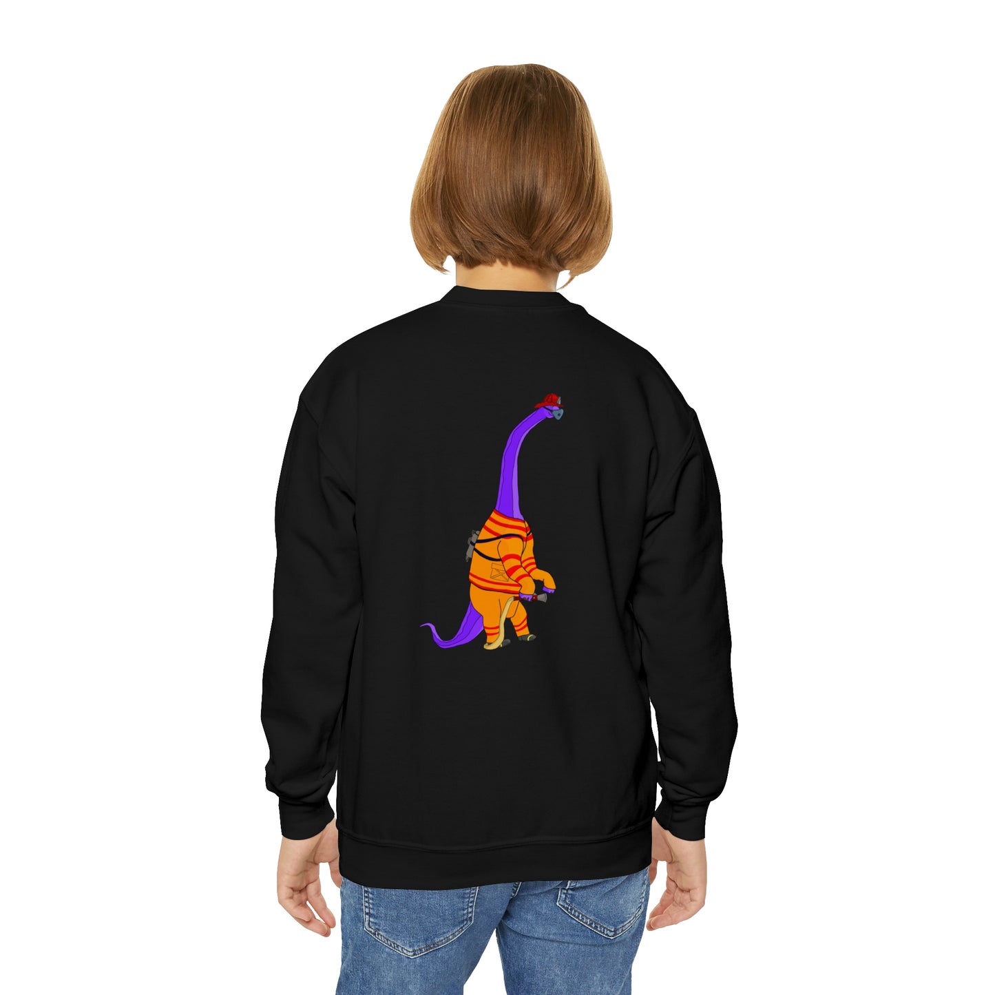 Dino-Gear: Fireman Bronto - Youth Crewneck Sweatshirt